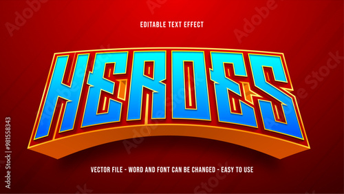 Super heroes text effect, gaming editable text style effect