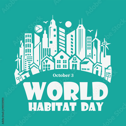 World Habitat Day October 3 Vector Design Illustration photo