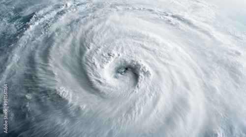 A magnificent satellite image showing a powerful cyclonic hurricane formation with a distinct eye, highlighting the raw power and organized structure of this natural phenomenon. photo