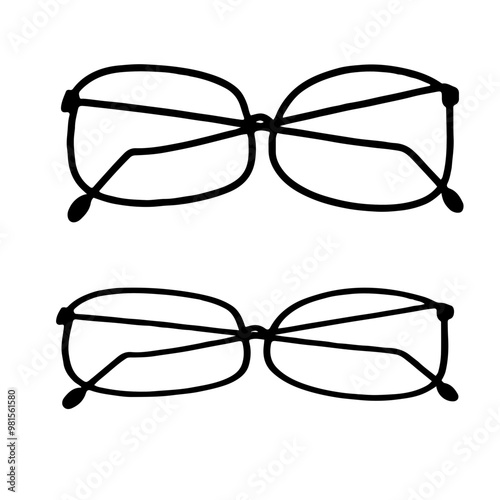 Cute Glasses Vectors | 2 Vector | Minimalist