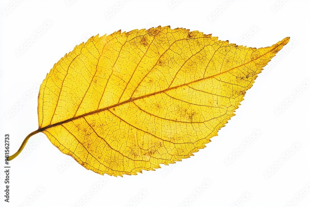 Lonely golden leaf from fall time
