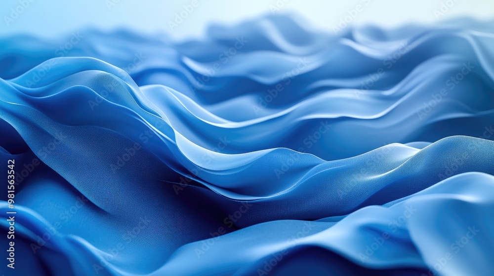 Abstract Blue Fabric Waves - Serene Ocean-Inspired Textured Art in Motion Abstract Blue Fabric Waves - Serene Ocean-Inspired Textured Art in Motion