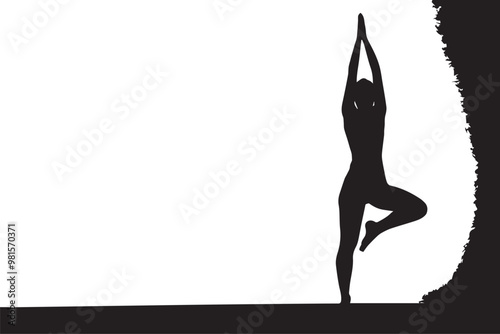 Wpman doing yoga meditation Silhouette 