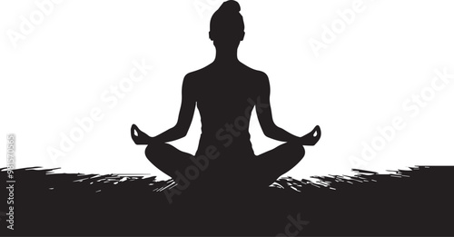 woman yoga meditation silhouete