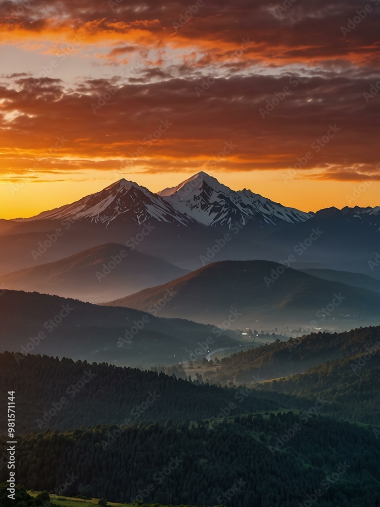 Sunrise over mountains. Sunrise over mountains.
