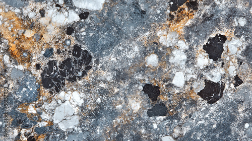 Black and White Mineral Deposit on Rock