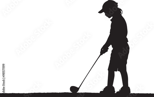 golf player silhouette vector