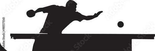 Silhouette of a table tennis player