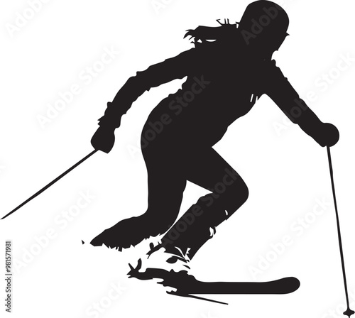 Silhouette of a snowboarder skating