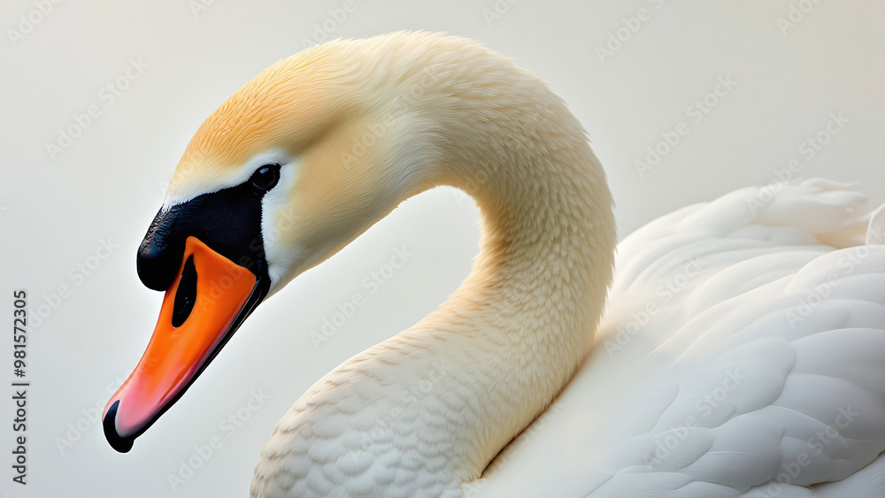 Fototapeta premium Close-Up of a Swan’s Head and Neck