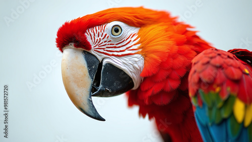 Close-Up of a Vibrant Macaw