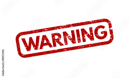 warning - grunge red rubber stamp - vector illustration
