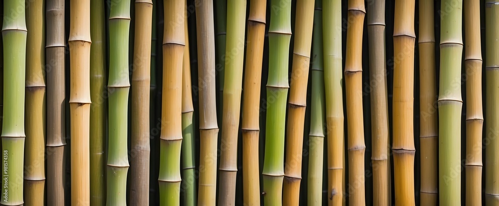 Fototapeta premium surface of bamboo fence texture background