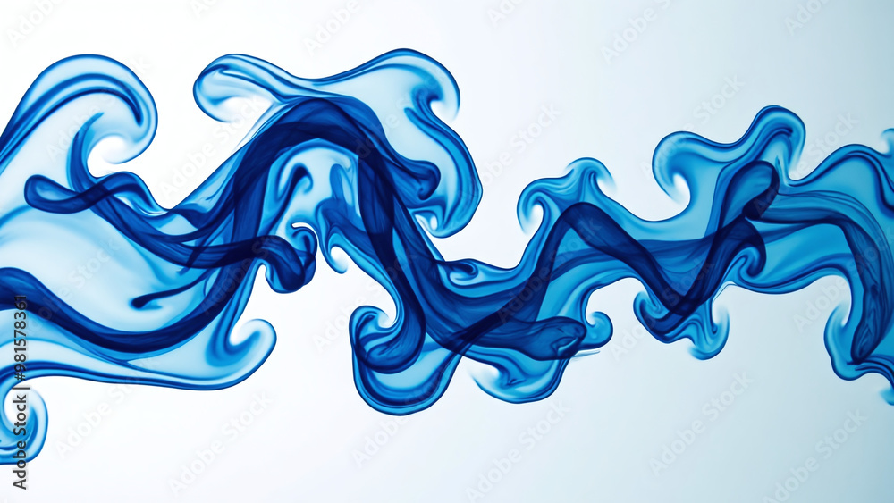 Blue Wave Patterns with Fluid Motion