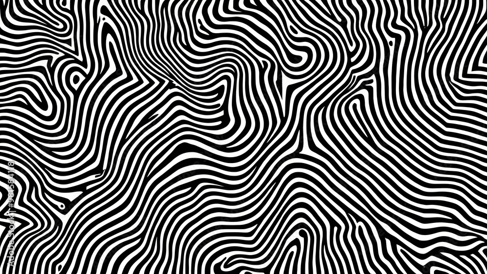 Black and White Wavy Lines Pattern Black and White Wavy Lines Pattern