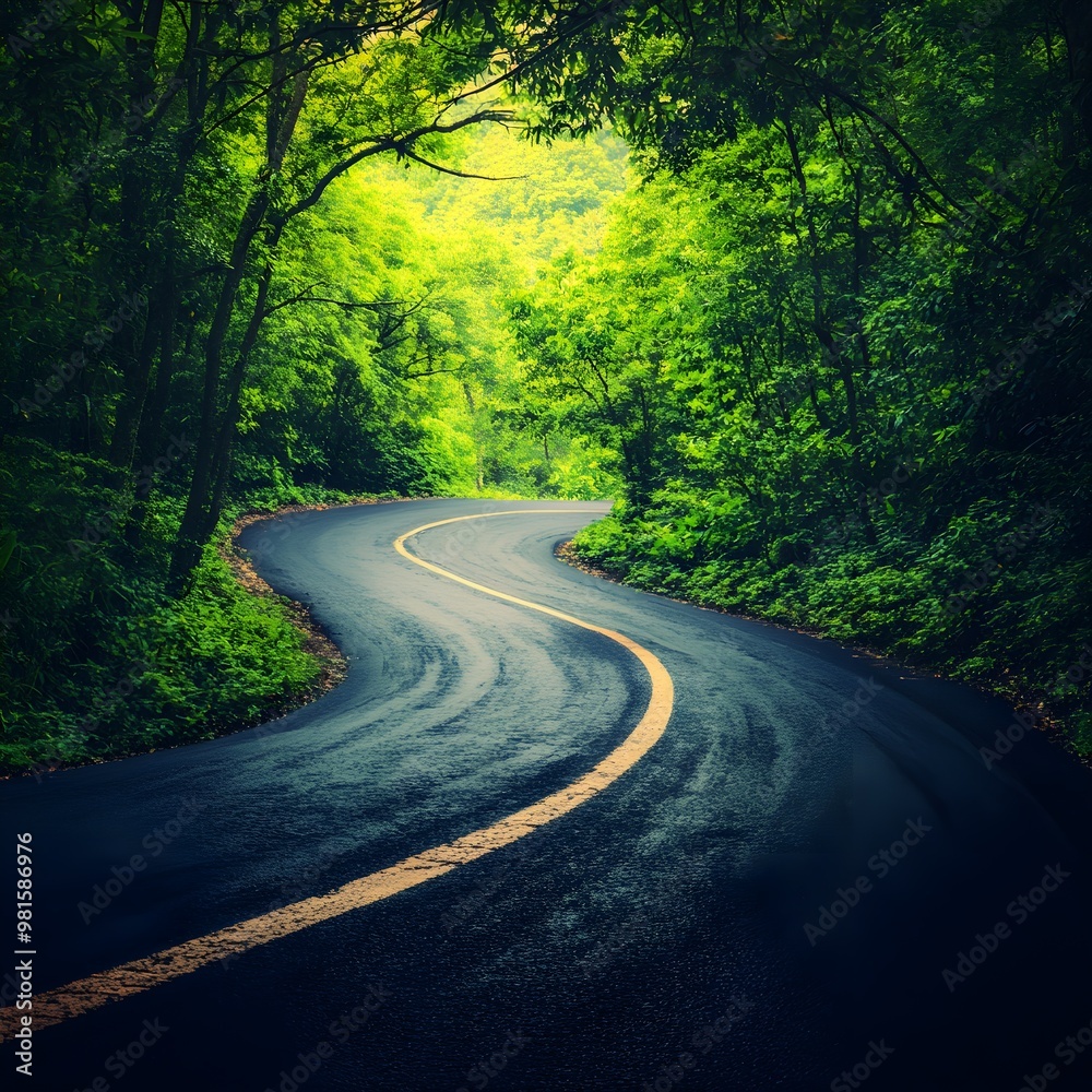 Choosing environmental path shown by diverging roads in nature image
Choosing environmental path shown by diverging roads in nature image