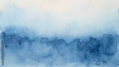 Abstract Blue Watercolor Waves