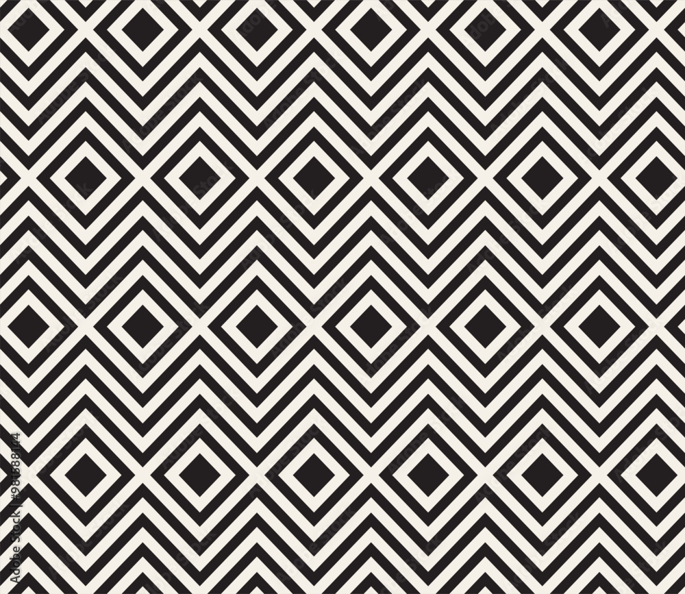 Vector seamless pattern. Repeating geometric elements. Stylish monochrome background design. Vector seamless pattern. Repeating geometric elements. Stylish monochrome background design.