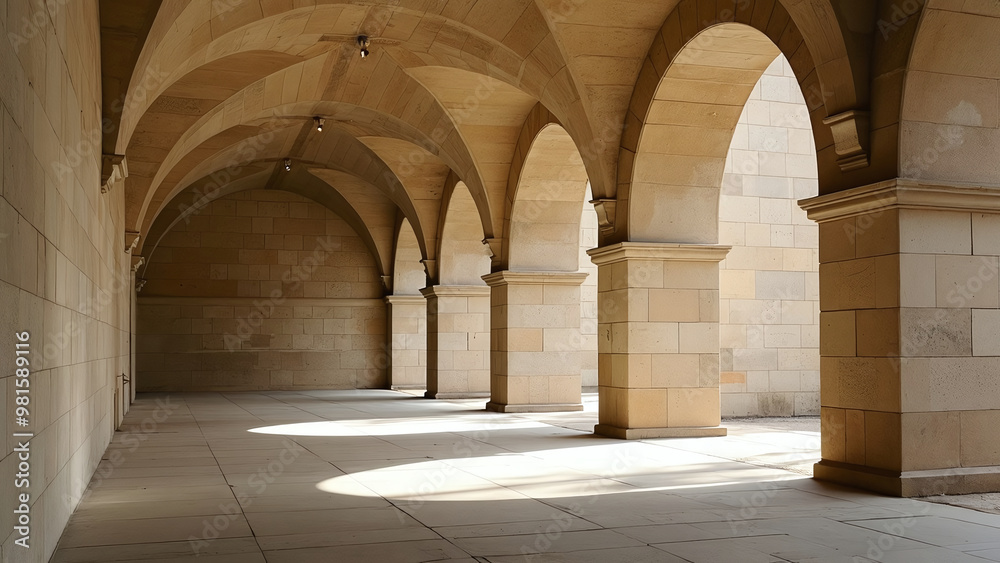 Sunlit Corridor with Arched Ceilings Sunlit Corridor with Arched Ceilings