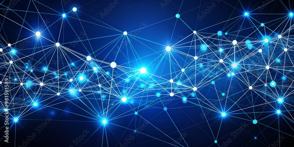 Abstract Network Connection - Blue and White Glowing Nodes, Digital Network, Technology Background, Network Structure, Digital, Technology, Network Abstract Network Connection - Blue and White Glowing Nodes, Digital Network, Technology Background, Network Structure, Digital, Technology, Network