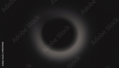 abstract grainy gradient, blurred glowing ring, noise texture on black background 