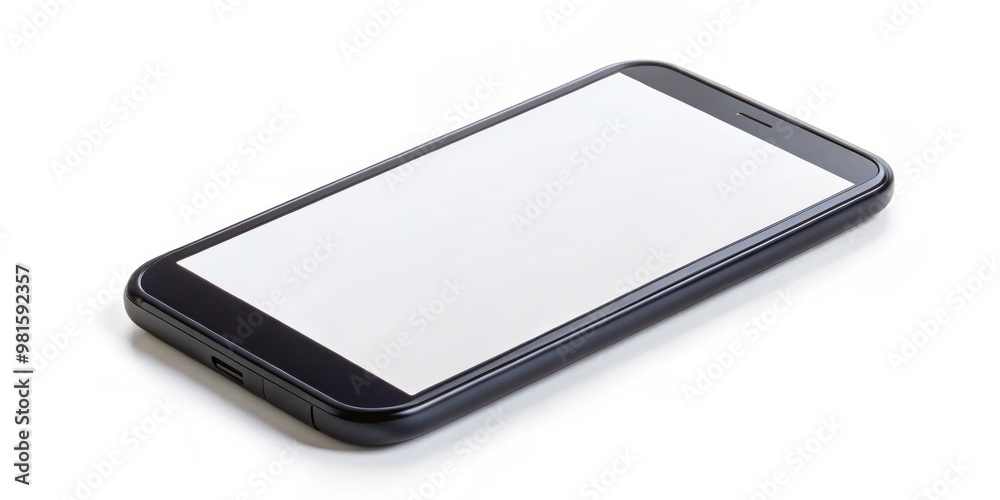 Black Smartphone with Blank Screen Isolated on White Background, smartphone, mockup, mobile device Black Smartphone with Blank Screen Isolated on White Background, smartphone, mockup, mobile device
