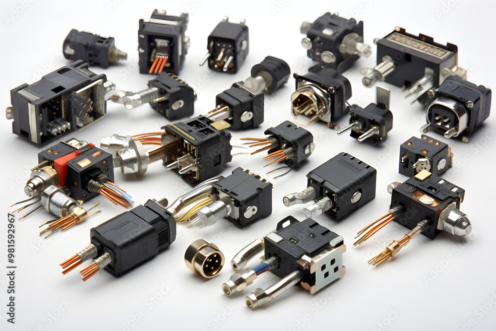 Detailed View of Various High Frequency (HF) Electronic Connectors Detailed View of Various High Frequency (HF) Electronic Connectors