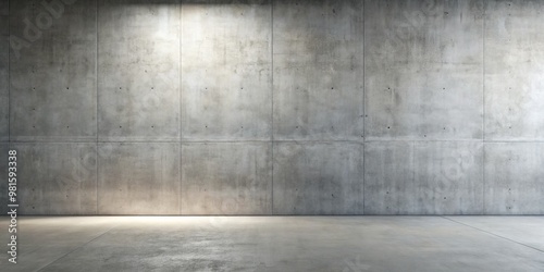 Concrete Wall with Spotlight, 3D Render, Empty Room, Minimalist, Interior, Concrete, Wall