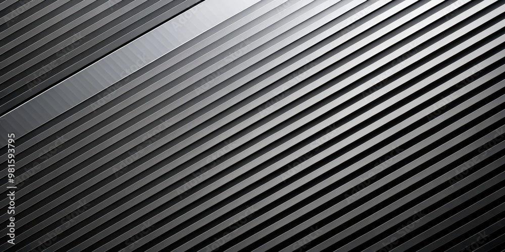 Obraz premium Diagonal Metallic Stripes with Light Reflection, Architecture, Design, Abstract, Metal
