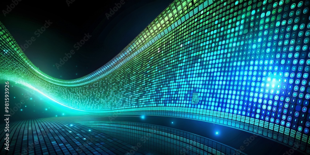 Obraz premium Digital Grid Pathway, Abstract, Technology, Futuristic