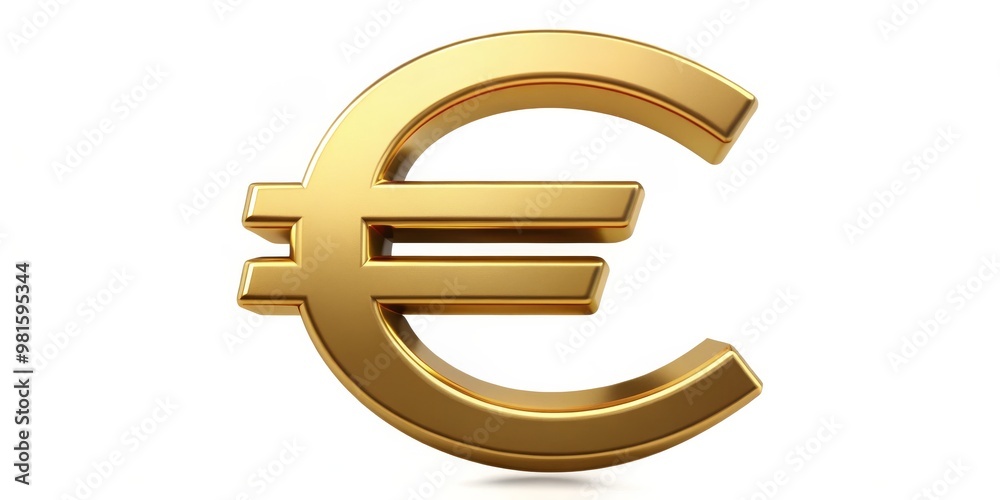 Golden Euro Symbol 3D Rendering, currency , symbol, finance
