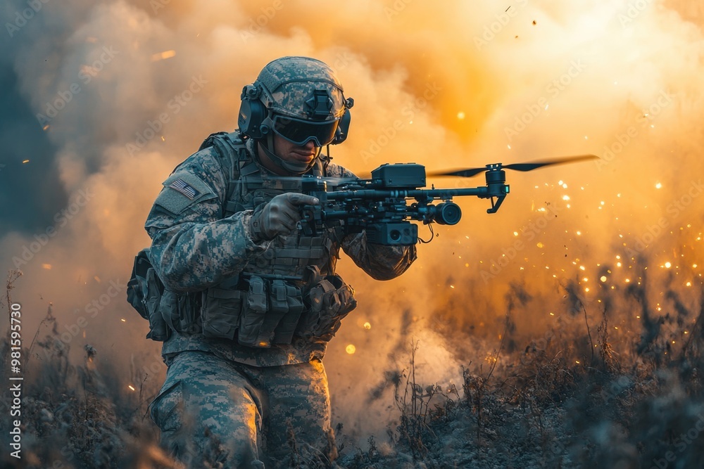 Soldier Operates UAV to Deploy Bombs on Enemy Fortifications: The Future of Modern Warfare