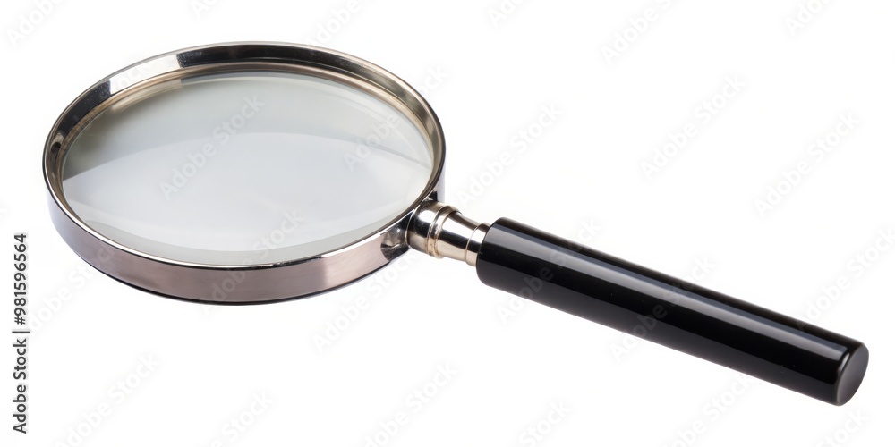 Magnifying Glass with Silver Rim and Black Handle, Magnifier, Inspection, Viewing ,magnifier ,inspection, viewing Magnifying Glass with Silver Rim and Black Handle, Magnifier, Inspection, Viewing ,magnifier ,inspection, viewing