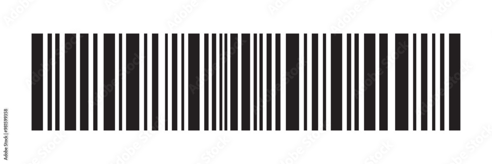Barcode Icon. Almost black barcode for scanning to check product prices Isolated on white background. Barcode Icon. Almost black barcode for scanning to check product prices Isolated on white background.