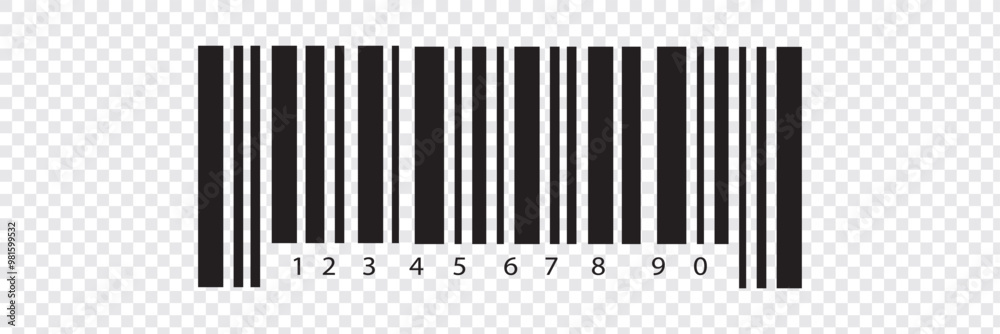 Barcode Icon. Almost black barcode for scanning to check product prices Isolated on white background. Barcode Icon. Almost black barcode for scanning to check product prices Isolated on white background.