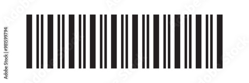 Barcode Icon. Almost black barcode for scanning to check product prices Isolated on white background.