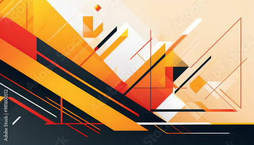 Striking business header featuring a random geometric pattern.