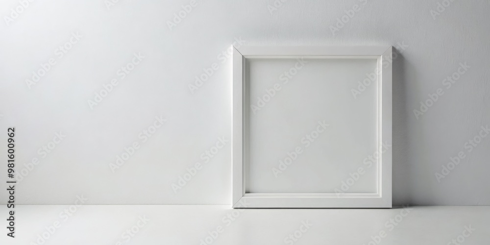 White Frame on a White Wall, Minimalist, Interior Design, Mockup, White Wall, Blank Frame, Frame Mockup White Frame on a White Wall, Minimalist, Interior Design, Mockup, White Wall, Blank Frame, Frame Mockup