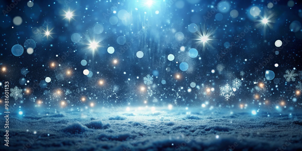 Winter Wonderland Snowfall with Lights, Snow, Winter, Background Winter Wonderland Snowfall with Lights, Snow, Winter, Background