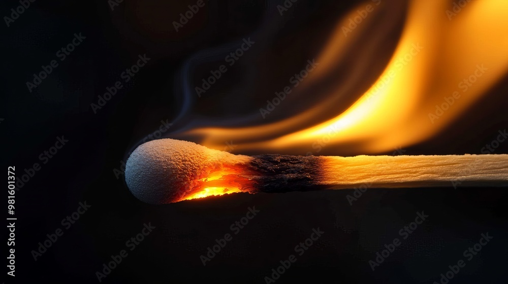 Burning match igniting nearby matches, symbolizing inspiration and the spread of ideas Burning match igniting nearby matches, symbolizing inspiration and the spread of ideas