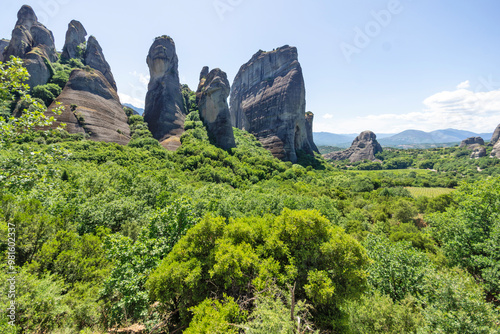Obraz na płótnie Panoramic view of Meteora Monasteries, Greece w salonie