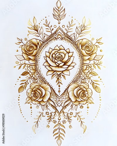 "Intricate Hand-Drawn Floral Swirl Design on Vintage Beige Background, Decorative Vector Illustration"