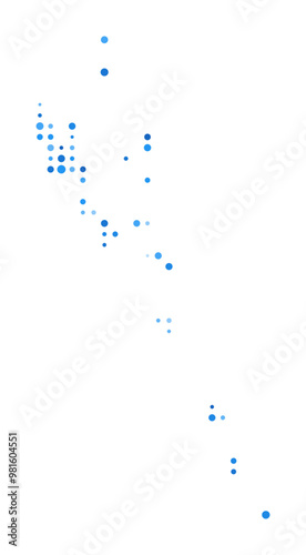 Vanuatu Dot Map. Country Digital Style Shape. Vanuatu vector image. Country shape blue circular dots. Artistic vector illustration.