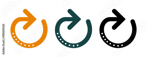 Circular arrows in orange, teal, and black symbolize refresh or reload actions on a transparent background