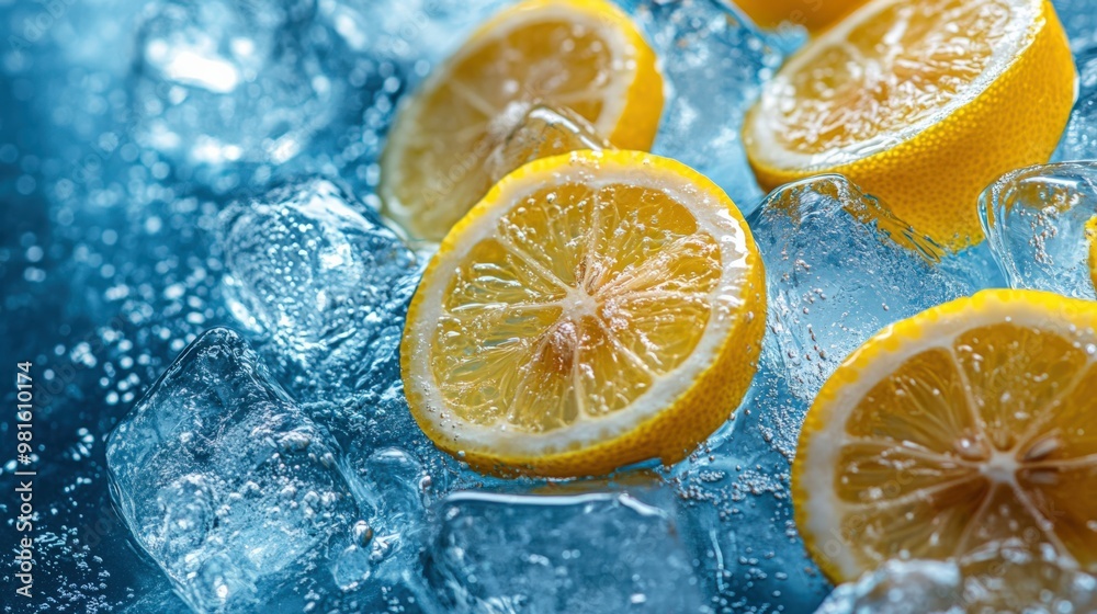 Lemon and Ice Combo Falling in Mid-Air Lemon and Ice Combo Falling in Mid-Air