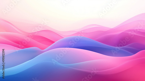 Soft pink and blue gradient waves on a light background, abstract flow with pastel colors