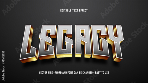 Luxurious text effect, shiny editable text style effect