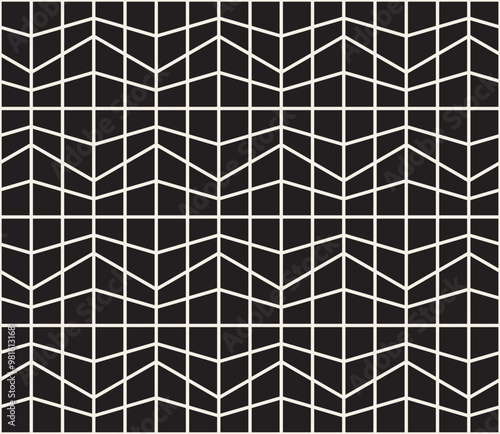 Vector seamless pattern. Repeating geometric elements. Stylish monochrome background design.