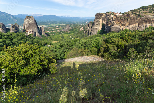 Obraz na płótnie Panoramic view of Meteora Monasteries, Greece w salonie