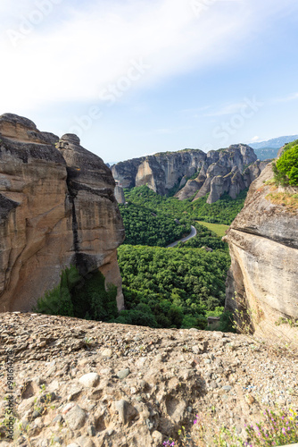 Obraz na płótnie Panoramic view of Meteora Monasteries, Greece w salonie